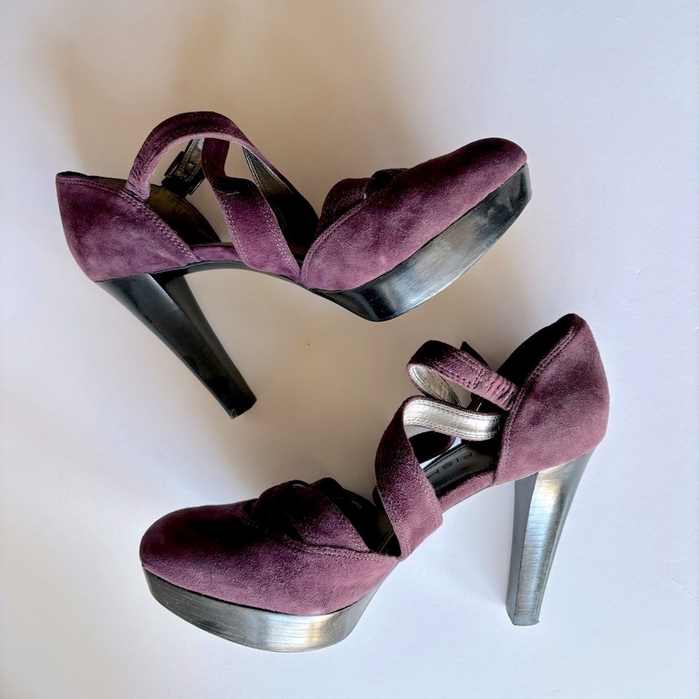 Marc Fisher, Plum and Black, Size 6, 4 Inch Heels